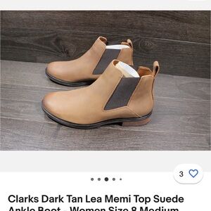 COPY - Clarks Tan Lea Memi Top Suede Ankle Boot